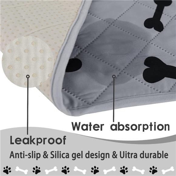 Dog Crate Pee Pads - Wahable Dog Rugs Non-Slip Puppy Pads for Small Dogs - Picture 5 of 6